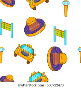 Flying om plane pattern. Cartoon illustration of flying om plane vector pattern for web