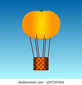 
flying orange mandarin balloon