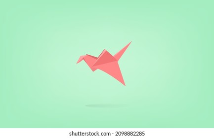 ilustración vectorial de pájaro de origami volador. arte de papel sobre el concepto de diseño de aves. adecuado para uso en papel pintado y fondo.