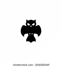flying owl icon vector on white background