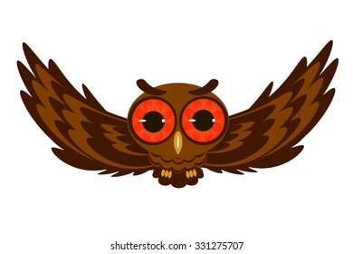 flying owl illustration