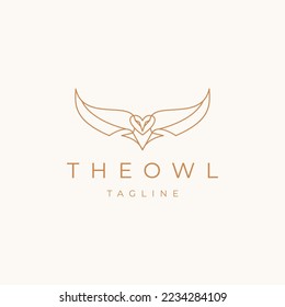 Flying owl logo design vector template