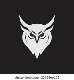 Flying owl logo in simple line style