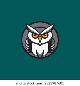 Logo de lechuza voladora con estilo de línea simple