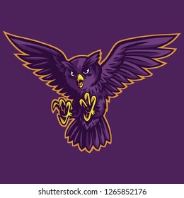 Flying Owl Mascot Design