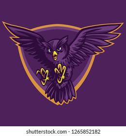 Flying Owl Mascot Design