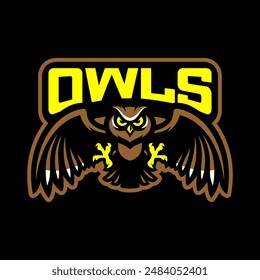 FLYING OWL MASCOT LOGO DESIGN