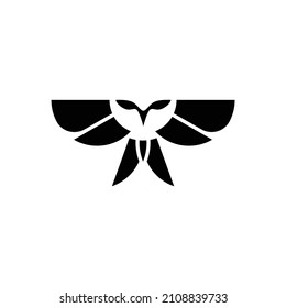 Flying Owl Silhouette Logo Vector