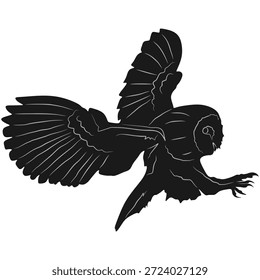 Diseño de Vector de silueta de búho volador