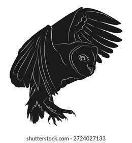 Diseño de Vector de silueta de búho volador