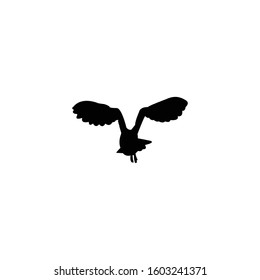 flying owl silhouette vector illustration