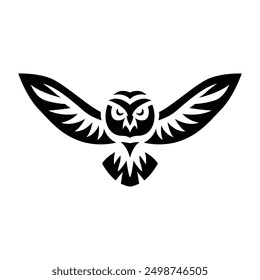 Flying owl simple logo design template 1