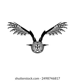 Flying owl simple logo design template 3