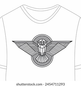 The flying owl t-shirt design in minimalist lines gives an attractive and aesthetic impression, suitable for a relaxed expression with strong visual appeal.