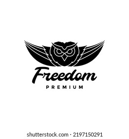 flying owl wings logo design