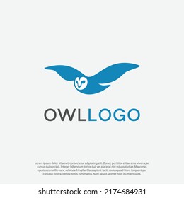 Flying Owl Wisdom Logo Vector Design