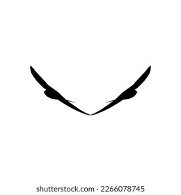 Flying Pair of the Swallow Bird Silhouette for Logo, Pictogram, Website. Art Illustration or Graphic Design Element. Vector Illustration