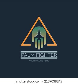 plantilla de diseño del logotipo del triángulo de caza de palma volante para marca o compañía y otros