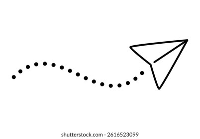 Flying paper airplane illustration vector