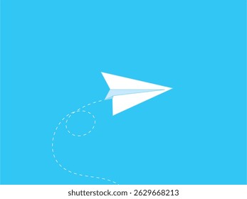 Flying paper airplanes. Think differently trends creative and unique way outline concept