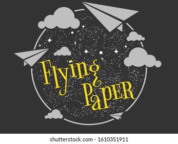 flying paper background template design