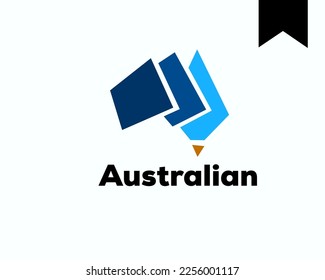 papel volante formando el símbolo del logo de mapa de australia diseño ilustración inspiración