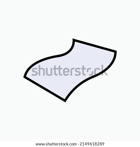 Flying Paper Icon. Light Object Symbol - Vector.