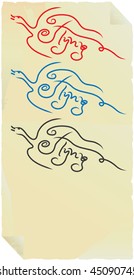 flying paper label