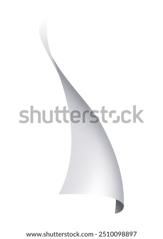 Flying paper page, icon. Falling documents sheet. Curved corner or fly page sheet. Scattered office sheet in motion. Vector cartoon illustration