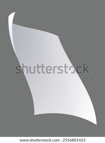 Flying paper page, icon. Falling documents sheet. Curved corner or fly page sheet. Scattered office sheet in motion. Vector cartoon illustration