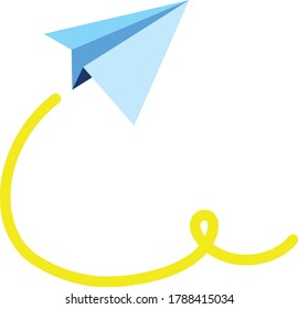 flying paper plane arrow fly air idea symbol on white background 