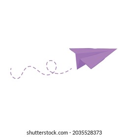 flying paper plane creativity icon isolated