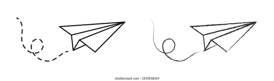 Flying paper plane illustration icon
