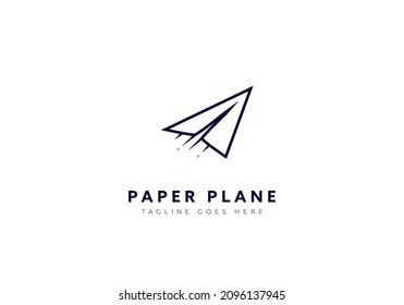 Flying paper plane logo, fast flying paper plane icon