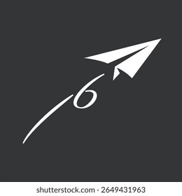 Flying Paper Plane Logo Símbolo Minimalista de Viagem, Criatividade e Liberdade