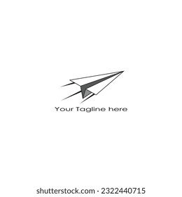 Flying paper plane logo vector graphics