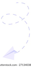 Flying paper plane with trail.  Message color icon
