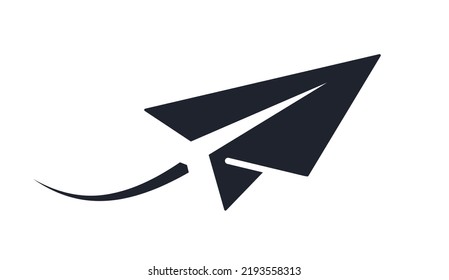 Flying paper plane vector icon