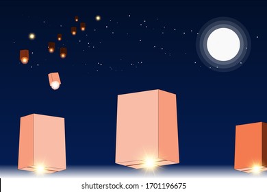 Flying paper of Thai lanterns
