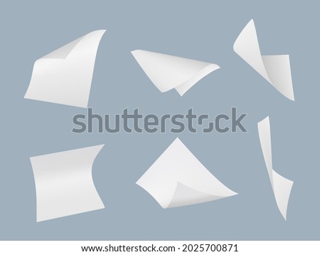 Flying papers. Blank empty sheets book or office sheets stack of papers decent vector collection templates