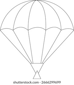  A flying parachute coloring page
