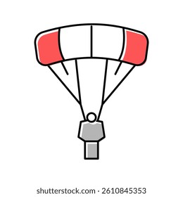 flying parachutist color icon vector. flying parachutist sign. isolated symbol illustration