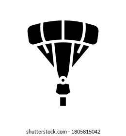 flying parachutist glyph icon vector. flying parachutist sign. isolated contour symbol black illustration