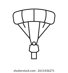 flying parachutist line icon vector. flying parachutist sign. isolated contour symbol black illustration