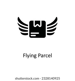 Flying Parcel Vector    solid Icon Design illustration. Shipping and delivery Symbol on White background EPS 10 File