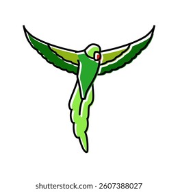 flying parrot bird color icon vector. flying parrot bird sign. isolated symbol illustration