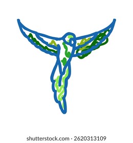 flying parrot bird doodle icon sketch vector. flying parrot bird sign. isolated symbol illustration