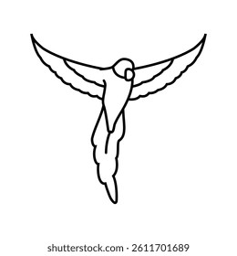 flying parrot bird line icon vector. flying parrot bird sign. isolated contour symbol black illustration
