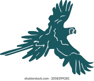 flying parrot bird vector art