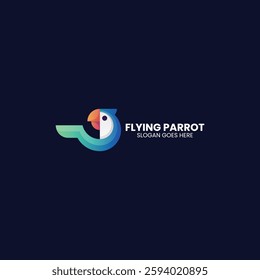 Flying Parrot Gradient Colorful Logo